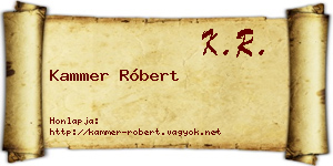 Kammer Róbert névjegykártya